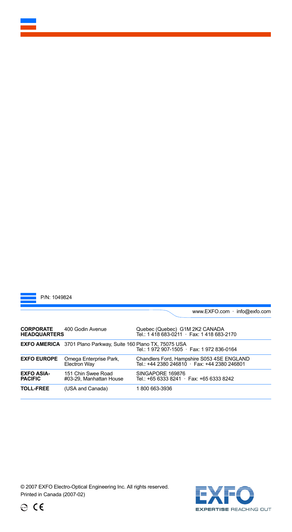 EXFO FLS-110 Optical Polarized Source User Manual | Page 18 / 18