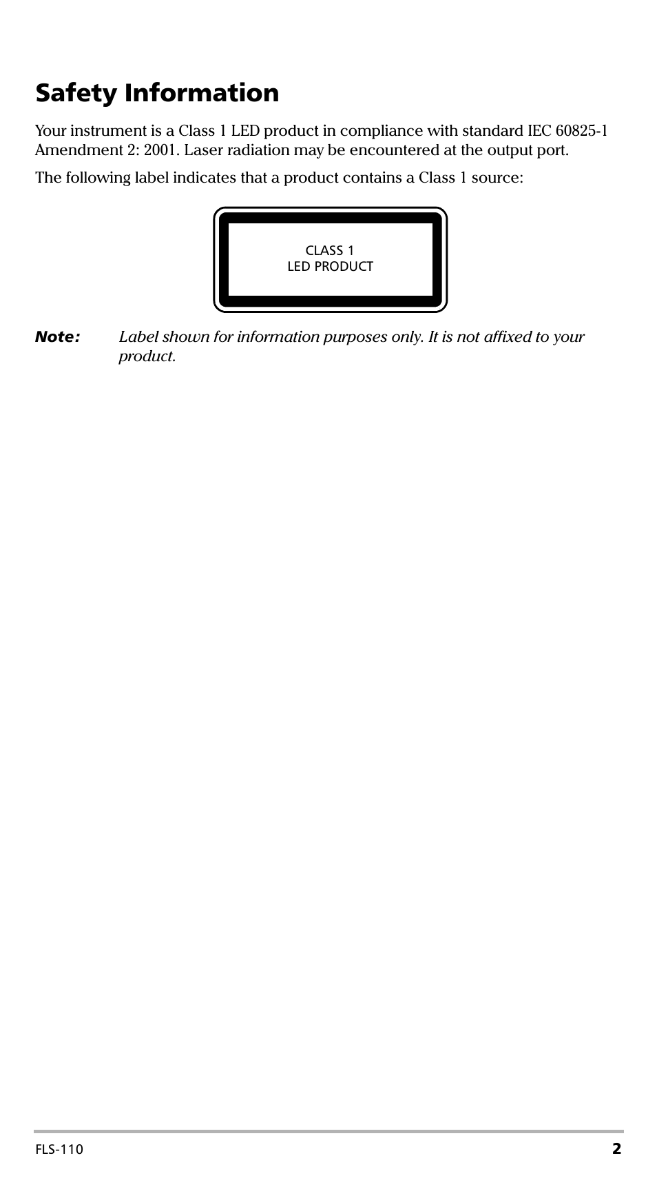 Safety information | EXFO FLS-110 Optical Polarized Source User Manual | Page 7 / 18