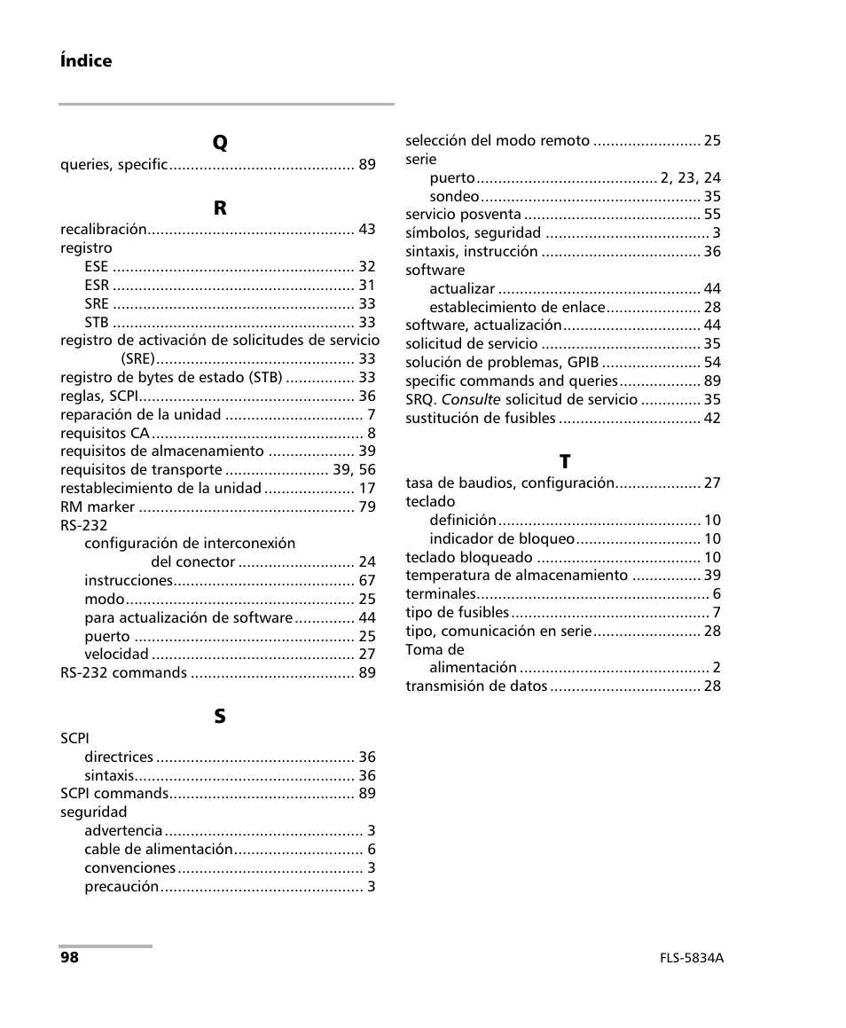 EXFO FLS-5800 CD/PMD Analyzer Source User Manual | Page 104 / 106