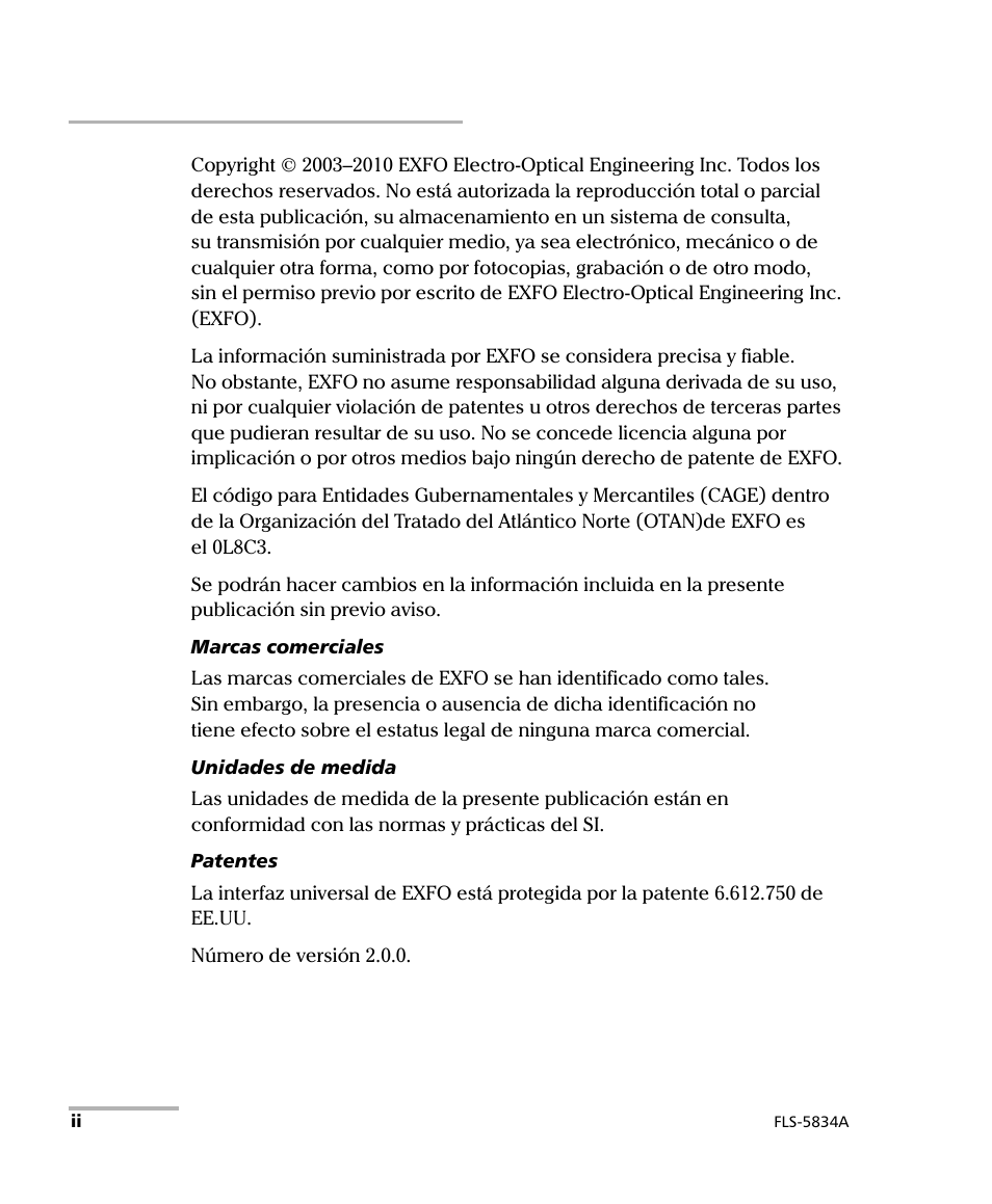 EXFO FLS-5800 CD/PMD Analyzer Source User Manual | Page 2 / 106