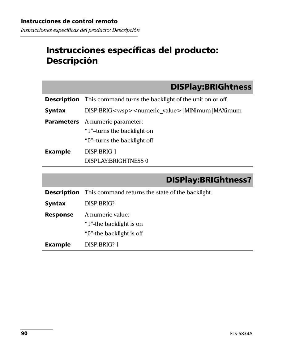 Display:brightness | EXFO FLS-5800 CD/PMD Analyzer Source User Manual | Page 96 / 106