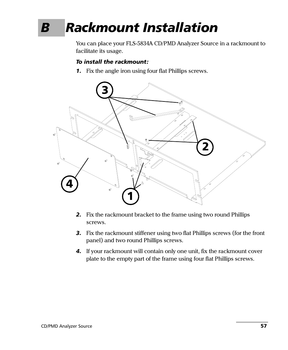 B rackmount installation | EXFO FLS-5800 CD/PMD Analyzer Source User Manual | Page 63 / 98