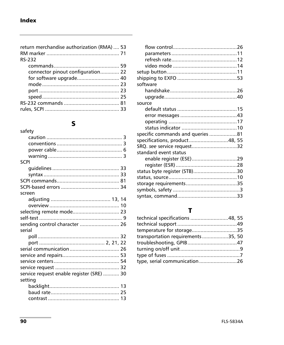 EXFO FLS-5800 CD/PMD Analyzer Source User Manual | Page 96 / 98