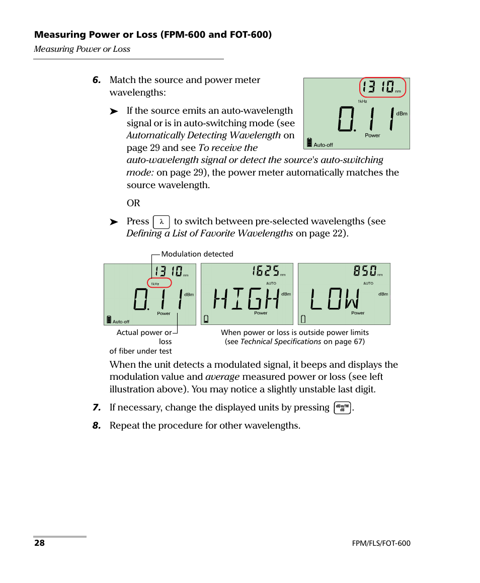 EXFO FPM-600 Power Meter User Manual | Page 34 / 79