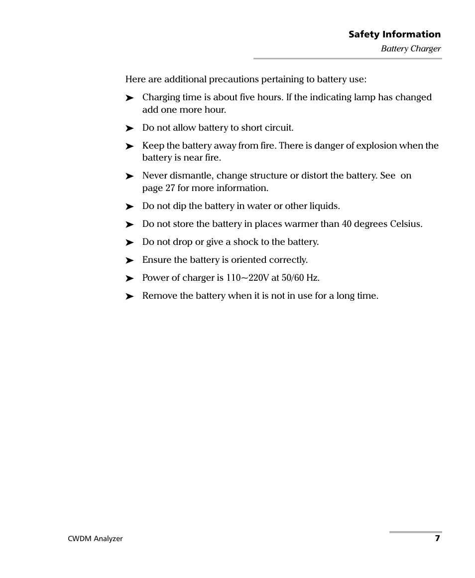 EXFO FOT-5200 Coarse Spectrum Analyzer User Manual | Page 13 / 47