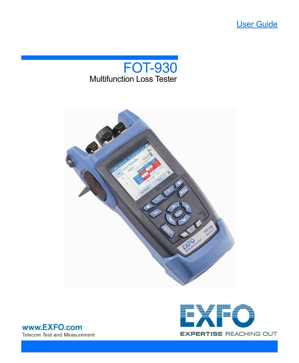 EXFO FOT-930 Multifunction Loss Tester User Manual | 111 pages
