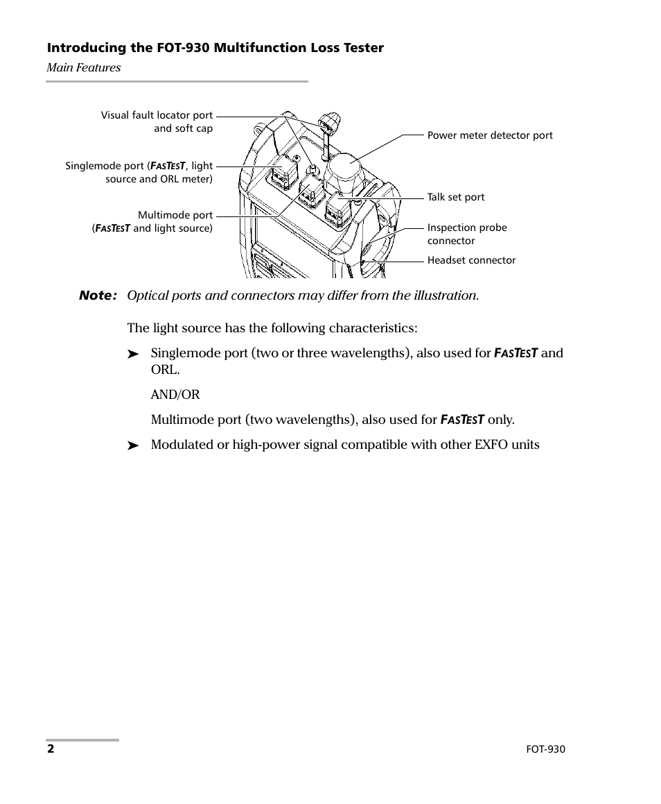 EXFO FOT-930 Multifunction Loss Tester User Manual | Page 10 / 111