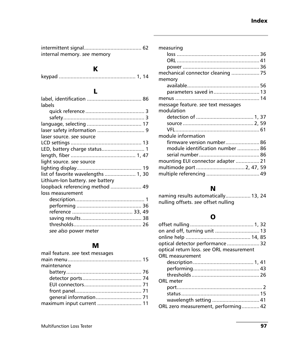 EXFO FOT-930 Multifunction Loss Tester User Manual | Page 105 / 111