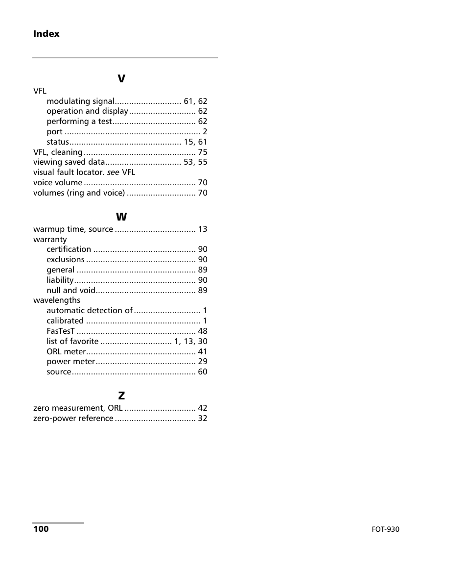 EXFO FOT-930 Multifunction Loss Tester User Manual | Page 108 / 111