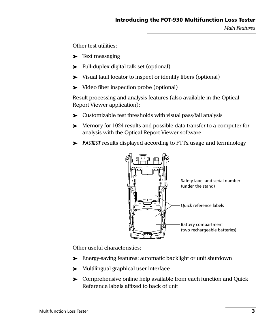 EXFO FOT-930 Multifunction Loss Tester User Manual | Page 11 / 111