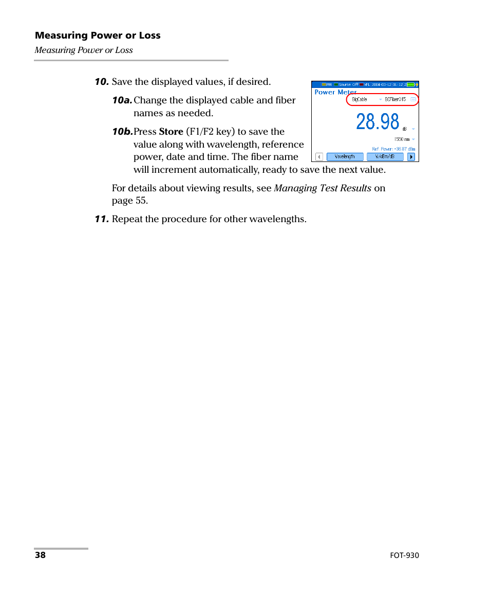 EXFO FOT-930 Multifunction Loss Tester User Manual | Page 46 / 111