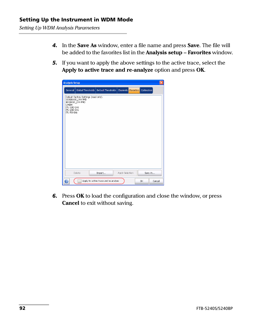EXFO FTB -5240S/5240BP Optical Spectrum Analyzer for FTB 500 (NS-1434) User Manual | Page 100 / 537