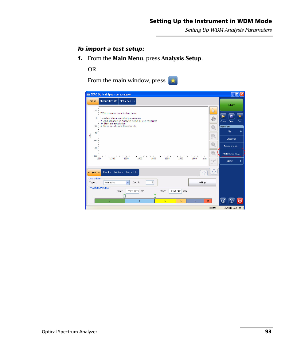 EXFO FTB -5240S/5240BP Optical Spectrum Analyzer for FTB 500 (NS-1434) User Manual | Page 101 / 537