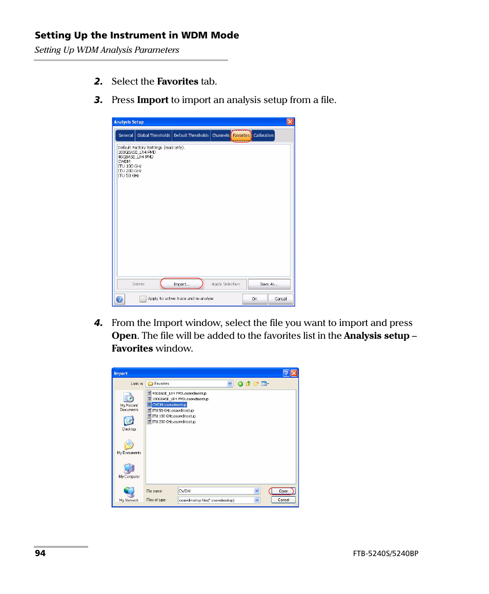 EXFO FTB -5240S/5240BP Optical Spectrum Analyzer for FTB 500 (NS-1434) User Manual | Page 102 / 537