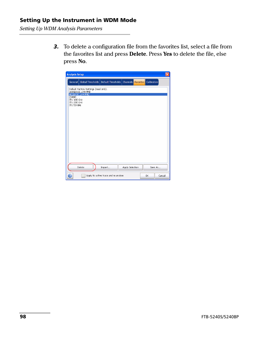 EXFO FTB -5240S/5240BP Optical Spectrum Analyzer for FTB 500 (NS-1434) User Manual | Page 106 / 537