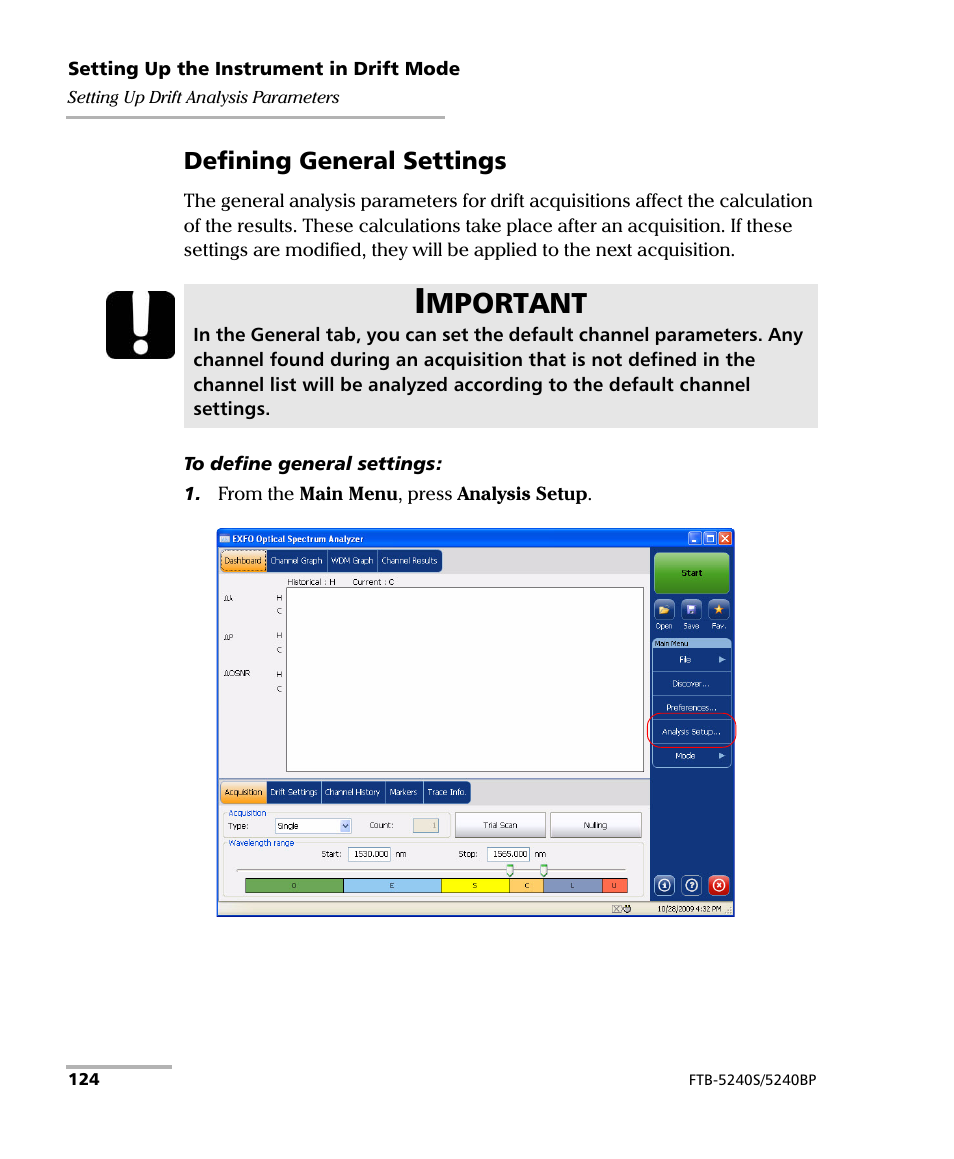 Mportant | EXFO FTB -5240S/5240BP Optical Spectrum Analyzer for FTB 500 (NS-1434) User Manual | Page 132 / 537