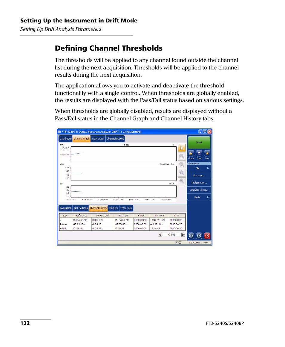 Defining channel thresholds | EXFO FTB -5240S/5240BP Optical Spectrum Analyzer for FTB 500 (NS-1434) User Manual | Page 140 / 537