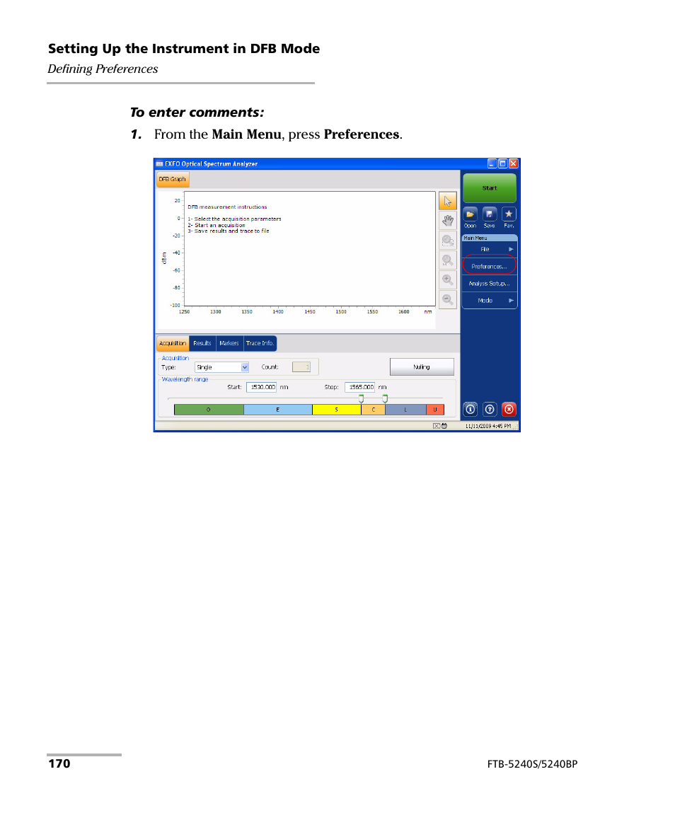 EXFO FTB -5240S/5240BP Optical Spectrum Analyzer for FTB 500 (NS-1434) User Manual | Page 178 / 537