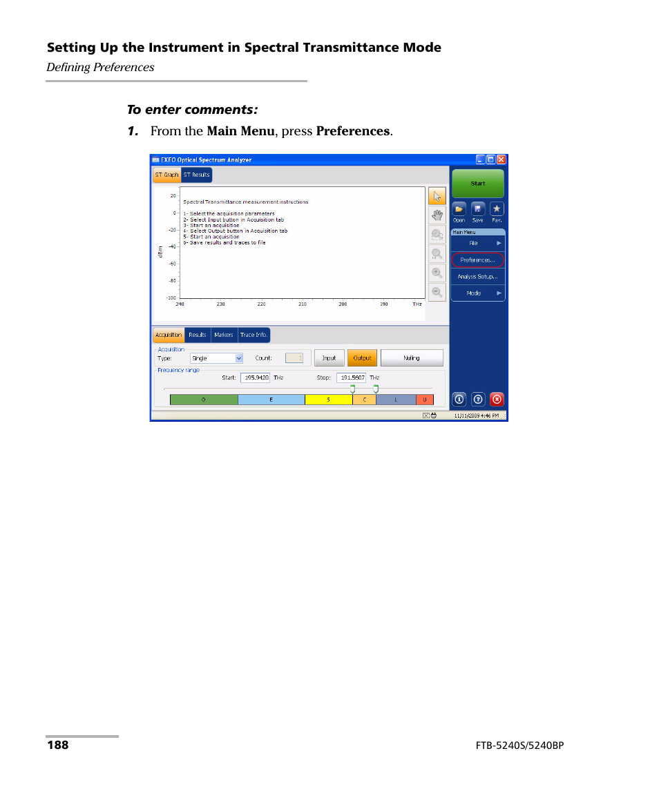 EXFO FTB -5240S/5240BP Optical Spectrum Analyzer for FTB 500 (NS-1434) User Manual | Page 196 / 537