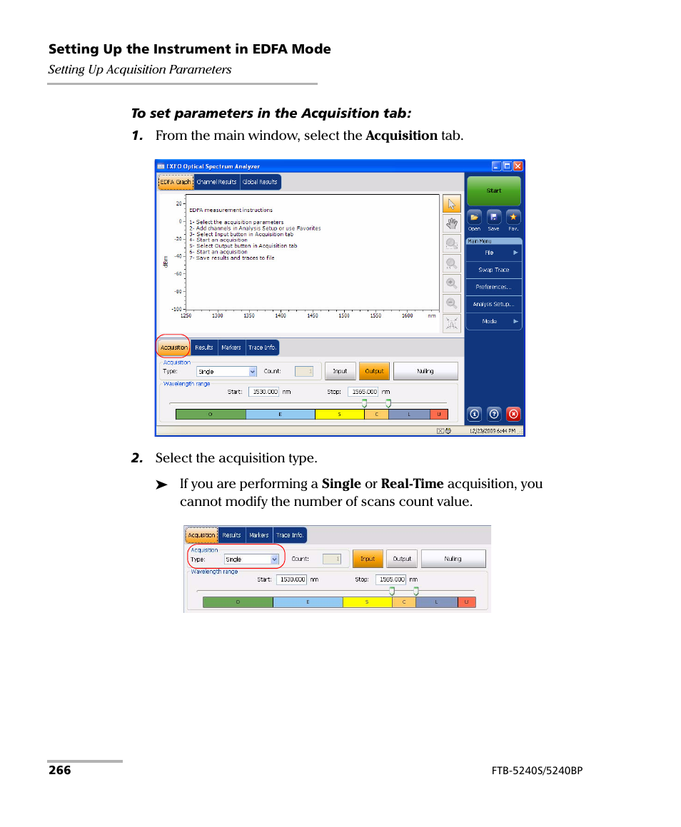 EXFO FTB -5240S/5240BP Optical Spectrum Analyzer for FTB 500 (NS-1434) User Manual | Page 274 / 537