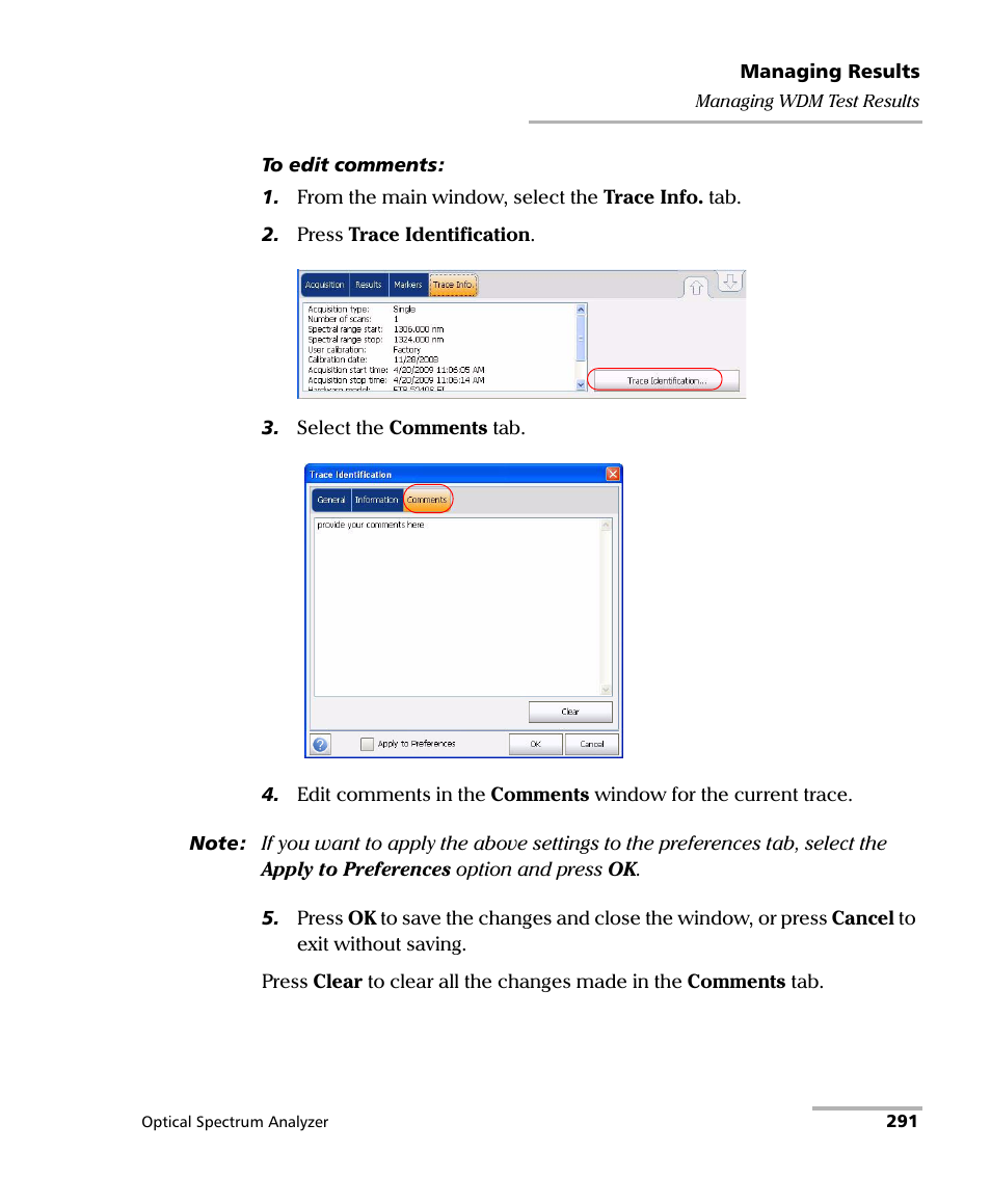 EXFO FTB -5240S/5240BP Optical Spectrum Analyzer for FTB 500 (NS-1434) User Manual | Page 299 / 537