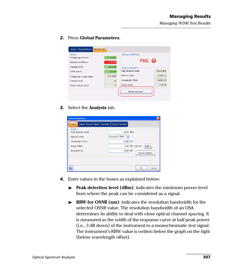 EXFO FTB -5240S/5240BP Optical Spectrum Analyzer for FTB 500 (NS-1434) User Manual | Page 315 / 537