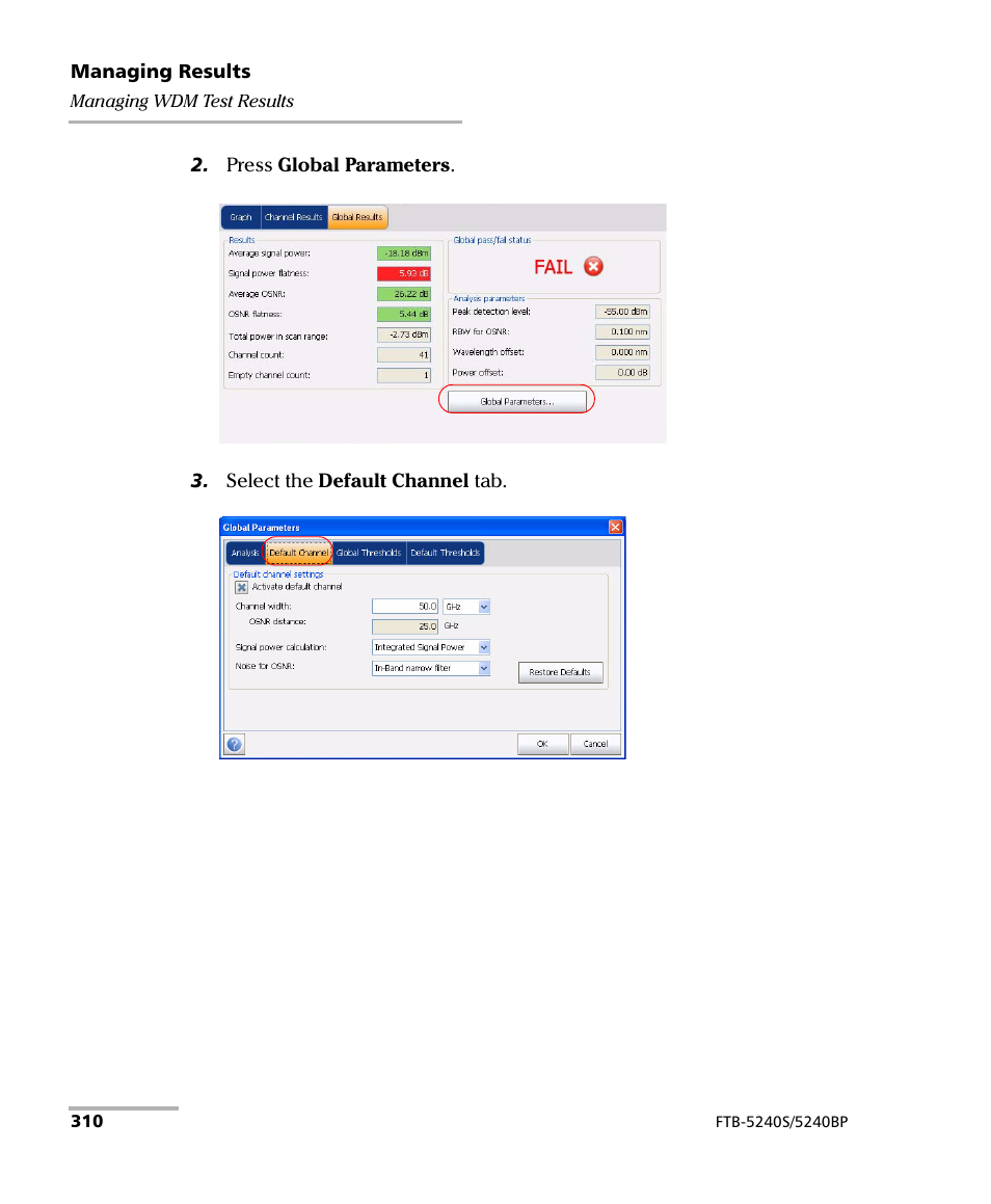 EXFO FTB -5240S/5240BP Optical Spectrum Analyzer for FTB 500 (NS-1434) User Manual | Page 318 / 537