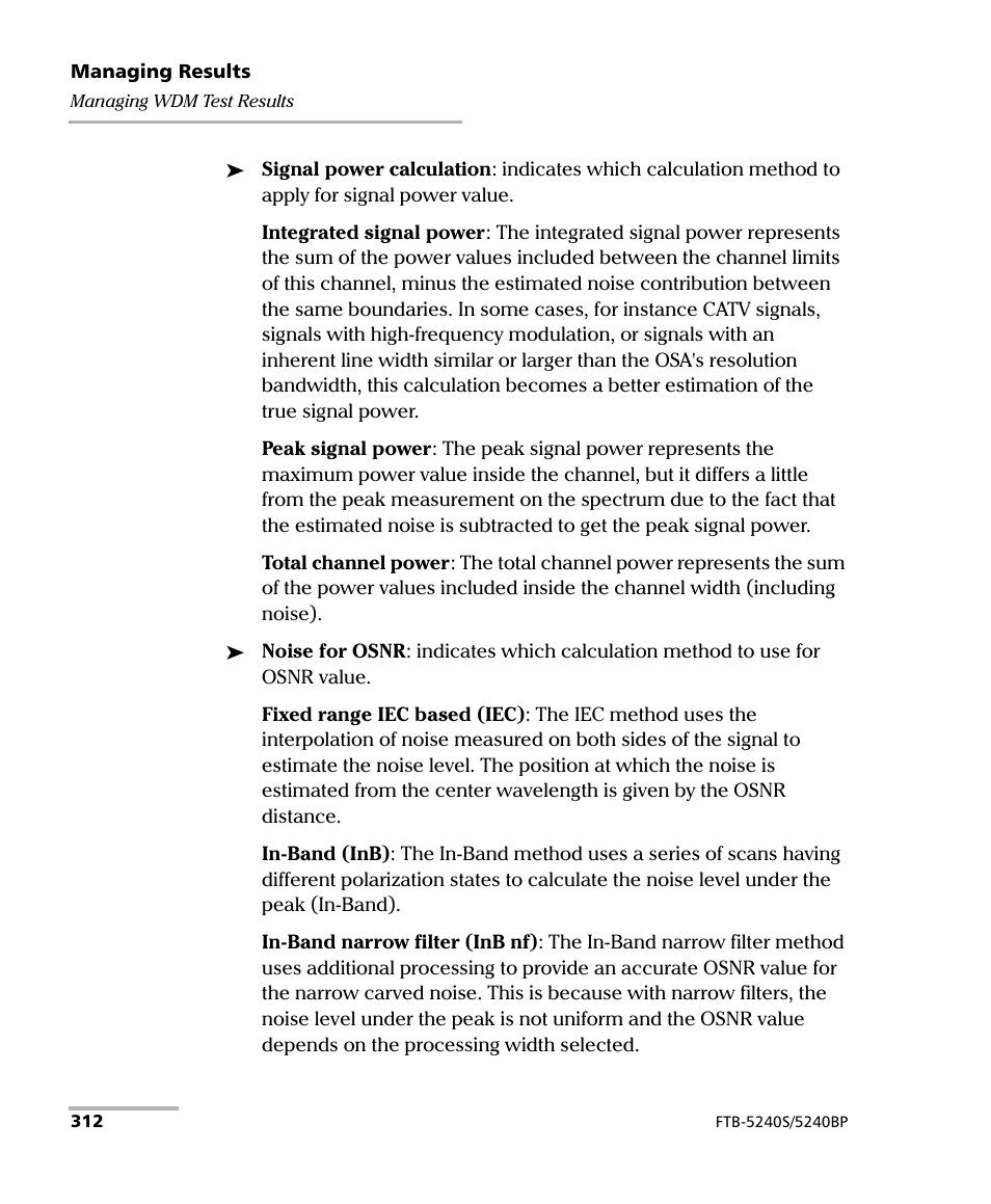 EXFO FTB -5240S/5240BP Optical Spectrum Analyzer for FTB 500 (NS-1434) User Manual | Page 320 / 537