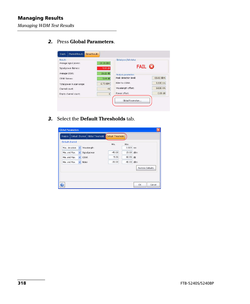 EXFO FTB -5240S/5240BP Optical Spectrum Analyzer for FTB 500 (NS-1434) User Manual | Page 326 / 537