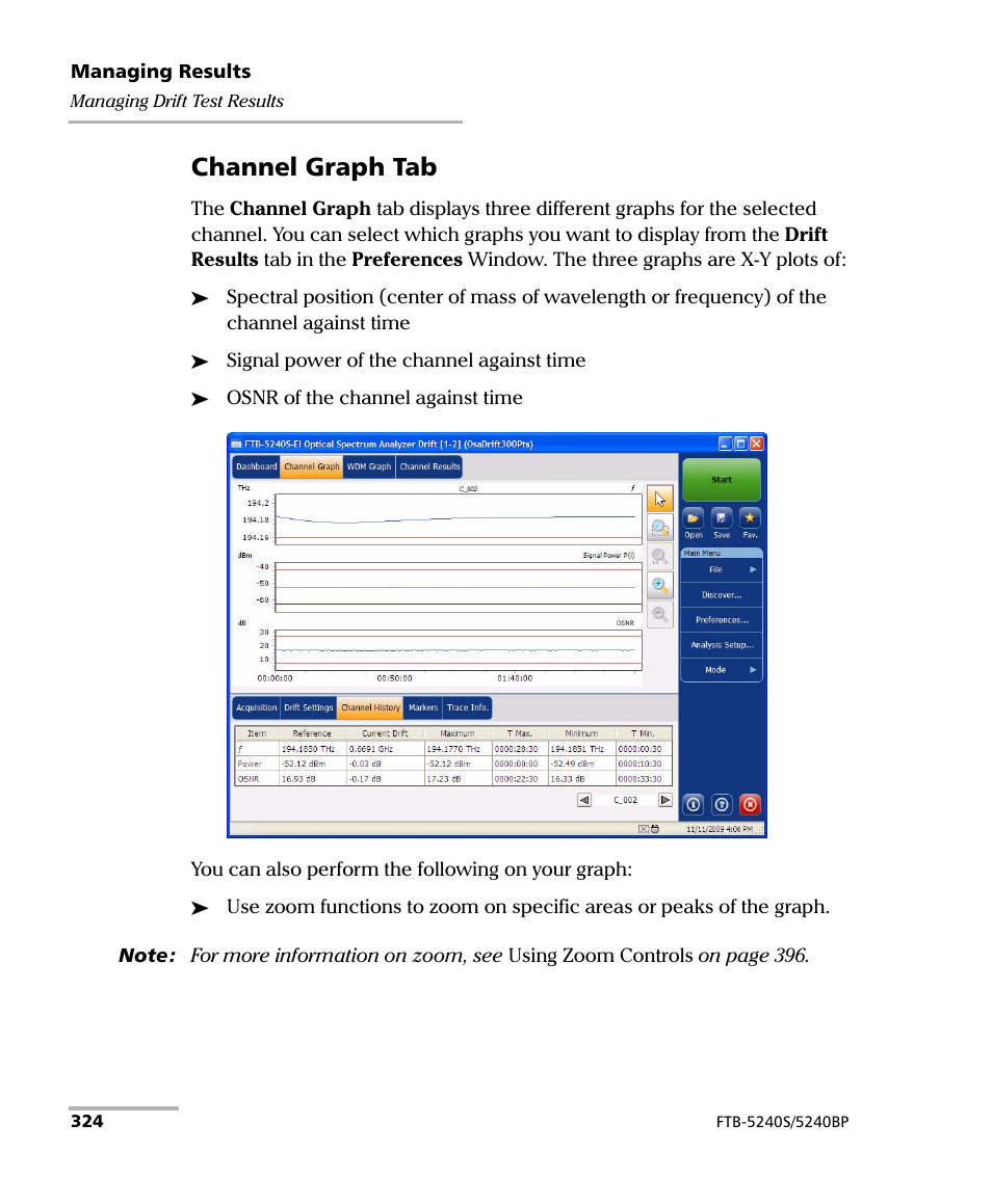 Channel graph tab | EXFO FTB -5240S/5240BP Optical Spectrum Analyzer for FTB 500 (NS-1434) User Manual | Page 332 / 537