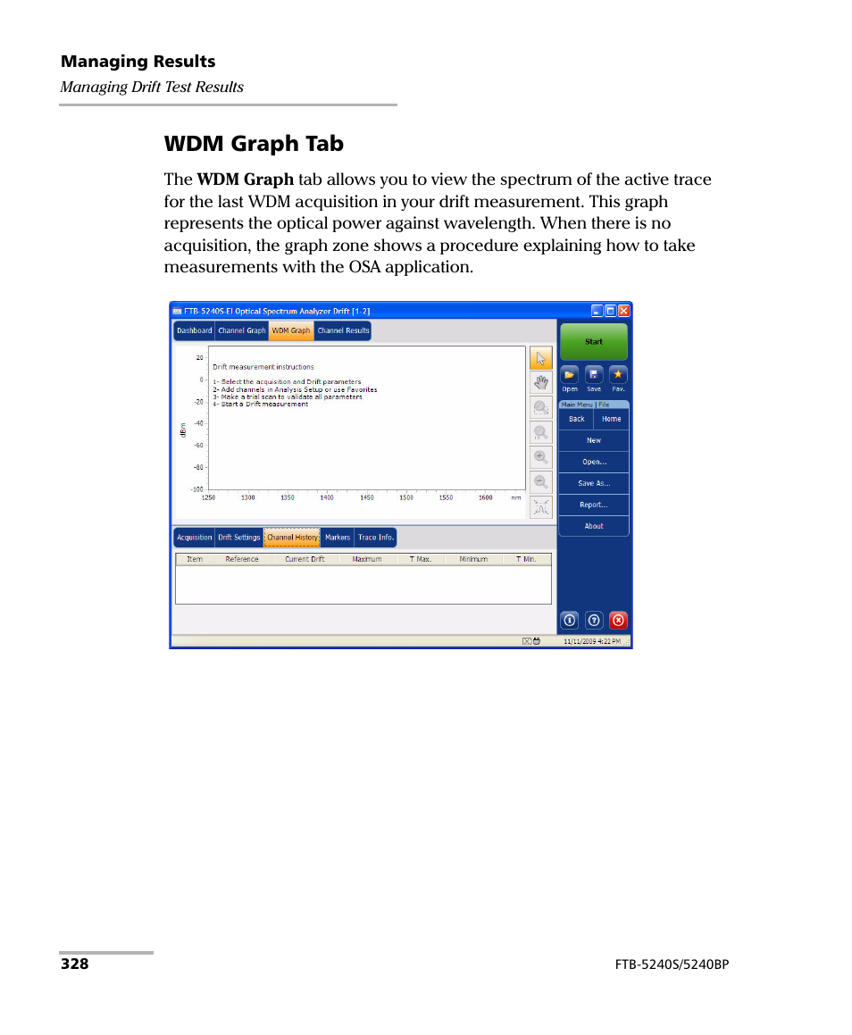 Wdm graph tab | EXFO FTB -5240S/5240BP Optical Spectrum Analyzer for FTB 500 (NS-1434) User Manual | Page 336 / 537