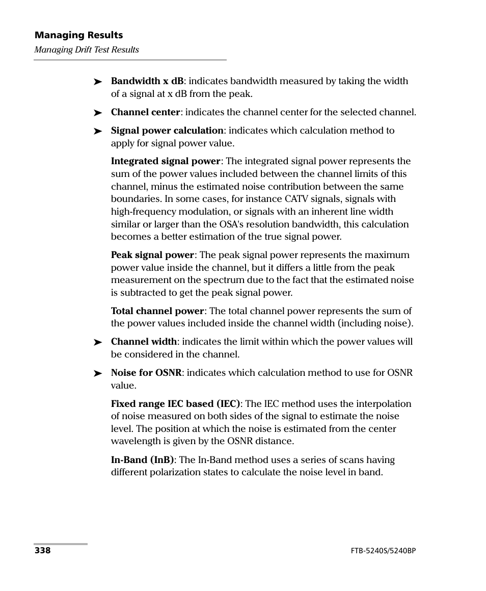 EXFO FTB -5240S/5240BP Optical Spectrum Analyzer for FTB 500 (NS-1434) User Manual | Page 346 / 537