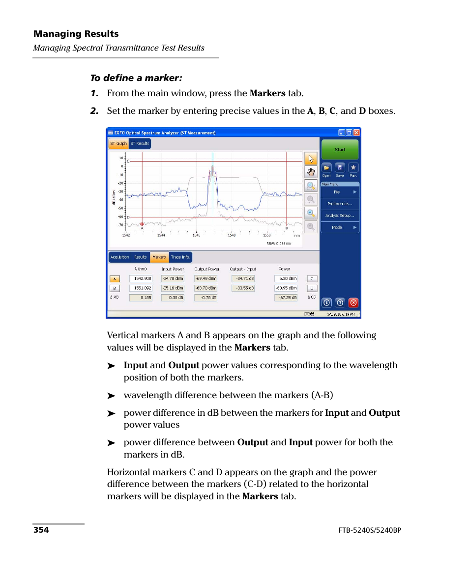 EXFO FTB -5240S/5240BP Optical Spectrum Analyzer for FTB 500 (NS-1434) User Manual | Page 362 / 537