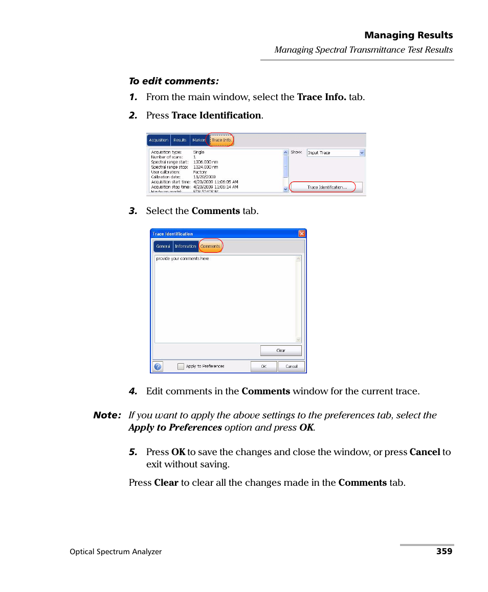 EXFO FTB -5240S/5240BP Optical Spectrum Analyzer for FTB 500 (NS-1434) User Manual | Page 367 / 537
