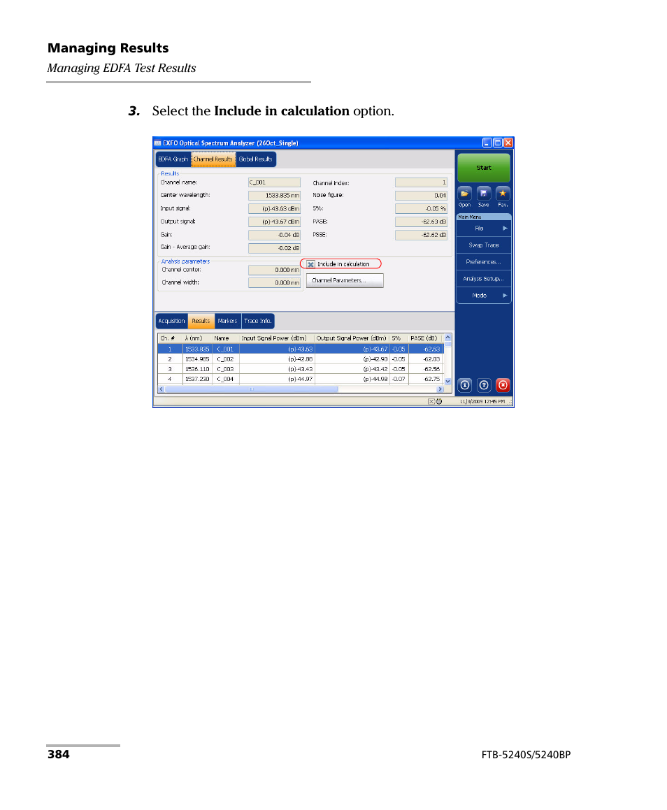 EXFO FTB -5240S/5240BP Optical Spectrum Analyzer for FTB 500 (NS-1434) User Manual | Page 392 / 537