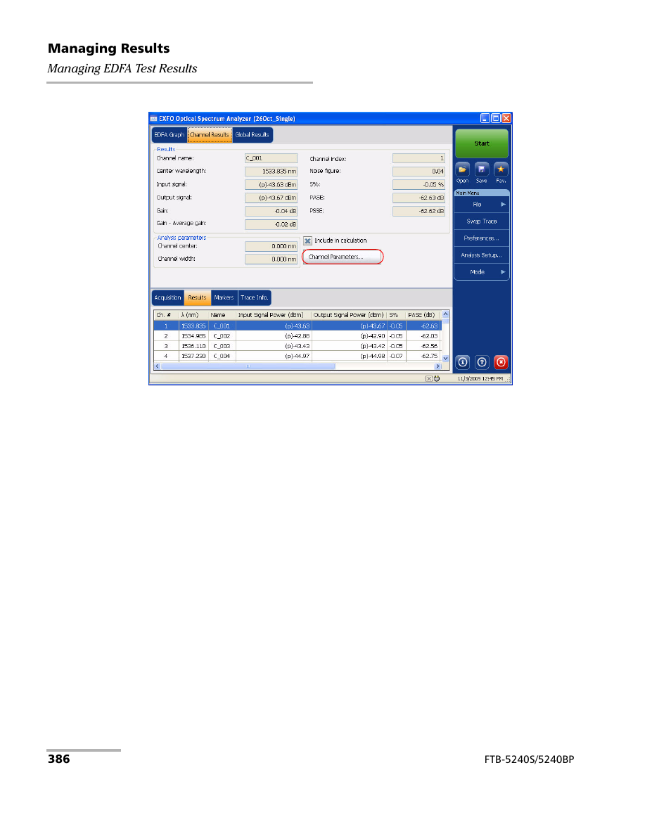 EXFO FTB -5240S/5240BP Optical Spectrum Analyzer for FTB 500 (NS-1434) User Manual | Page 394 / 537