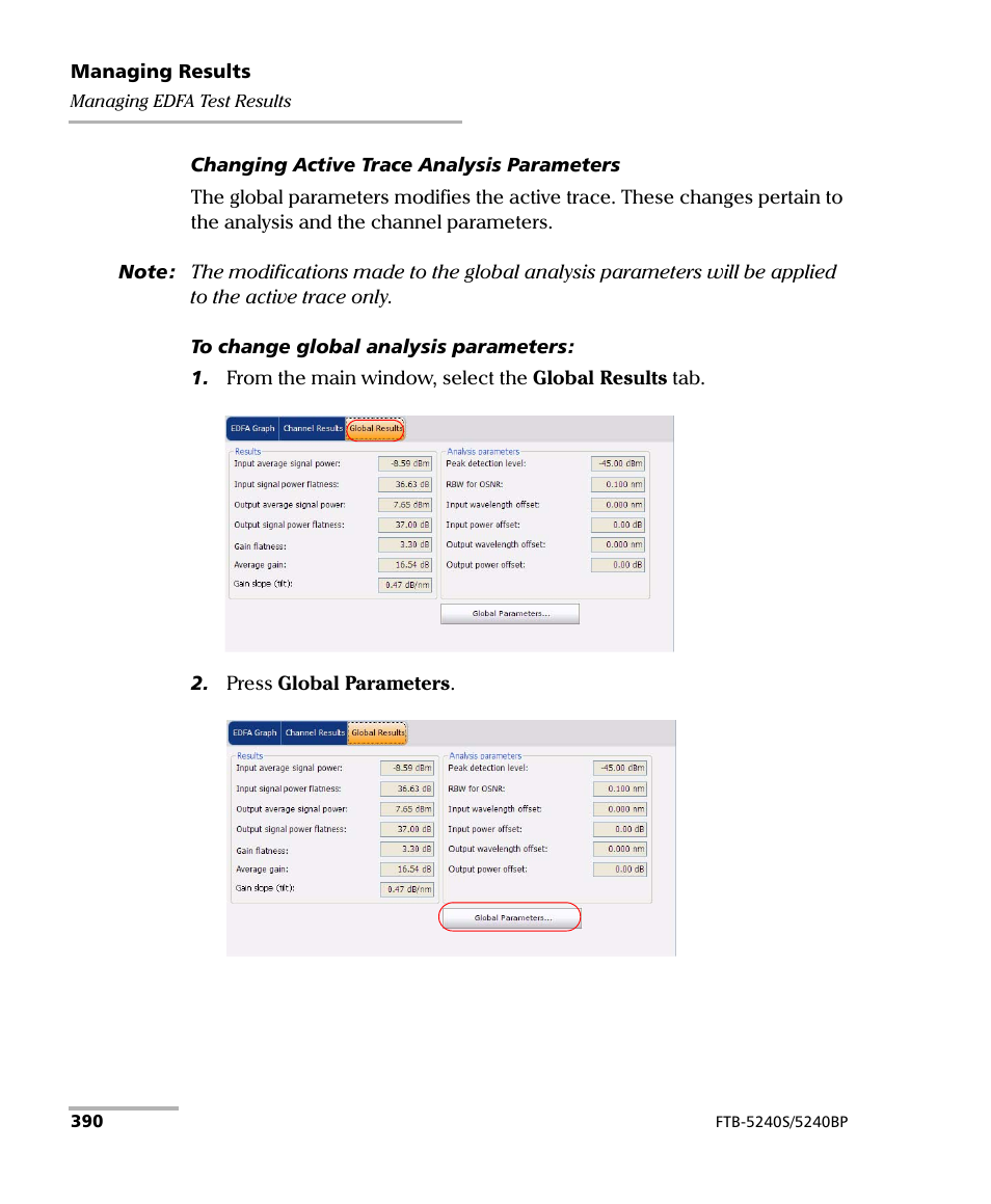 EXFO FTB -5240S/5240BP Optical Spectrum Analyzer for FTB 500 (NS-1434) User Manual | Page 398 / 537