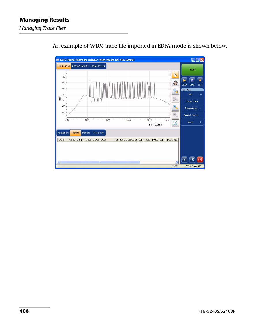 EXFO FTB -5240S/5240BP Optical Spectrum Analyzer for FTB 500 (NS-1434) User Manual | Page 416 / 537