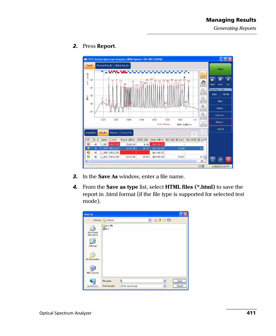 EXFO FTB -5240S/5240BP Optical Spectrum Analyzer for FTB 500 (NS-1434) User Manual | Page 419 / 537