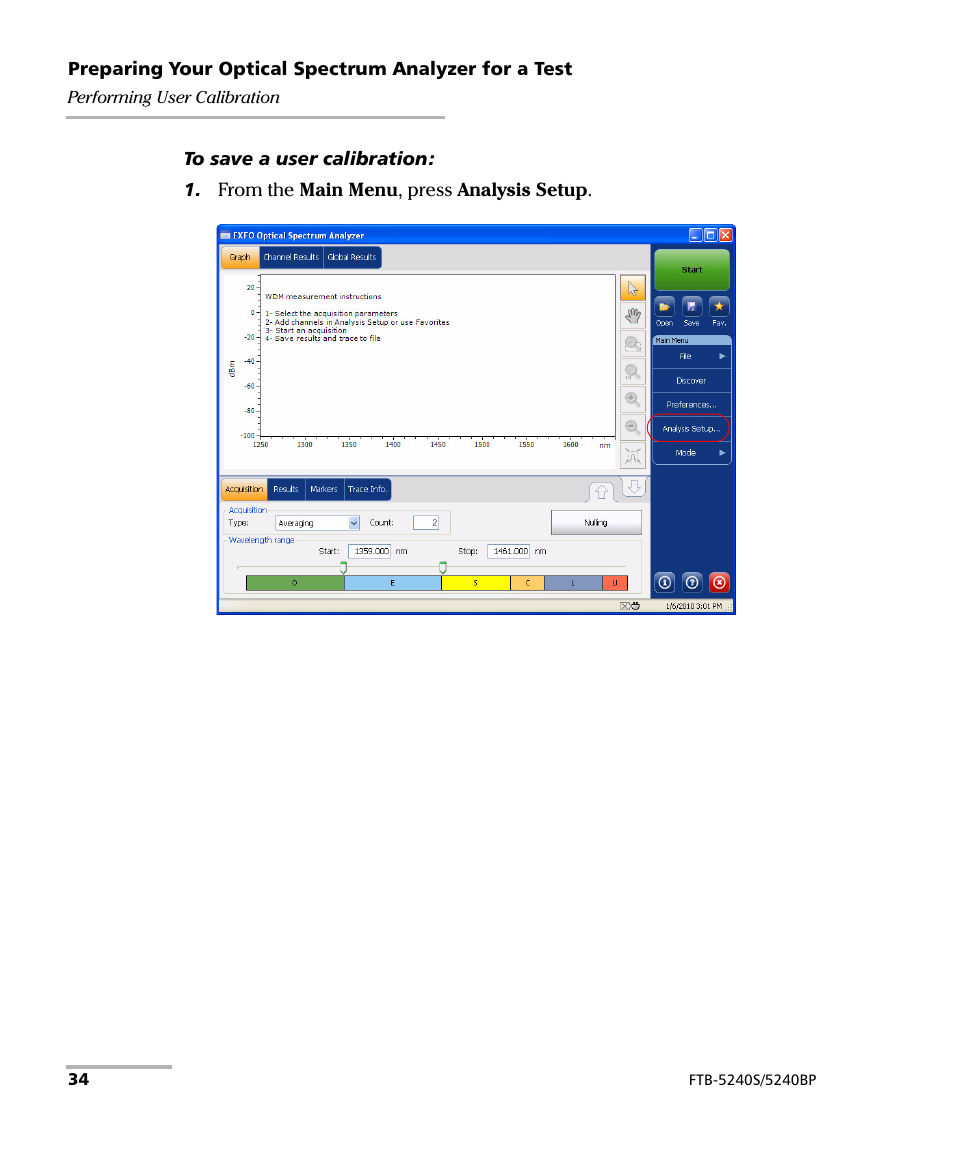 EXFO FTB -5240S/5240BP Optical Spectrum Analyzer for FTB 500 (NS-1434) User Manual | Page 42 / 537