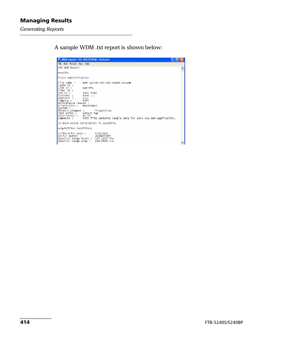 EXFO FTB -5240S/5240BP Optical Spectrum Analyzer for FTB 500 (NS-1434) User Manual | Page 422 / 537