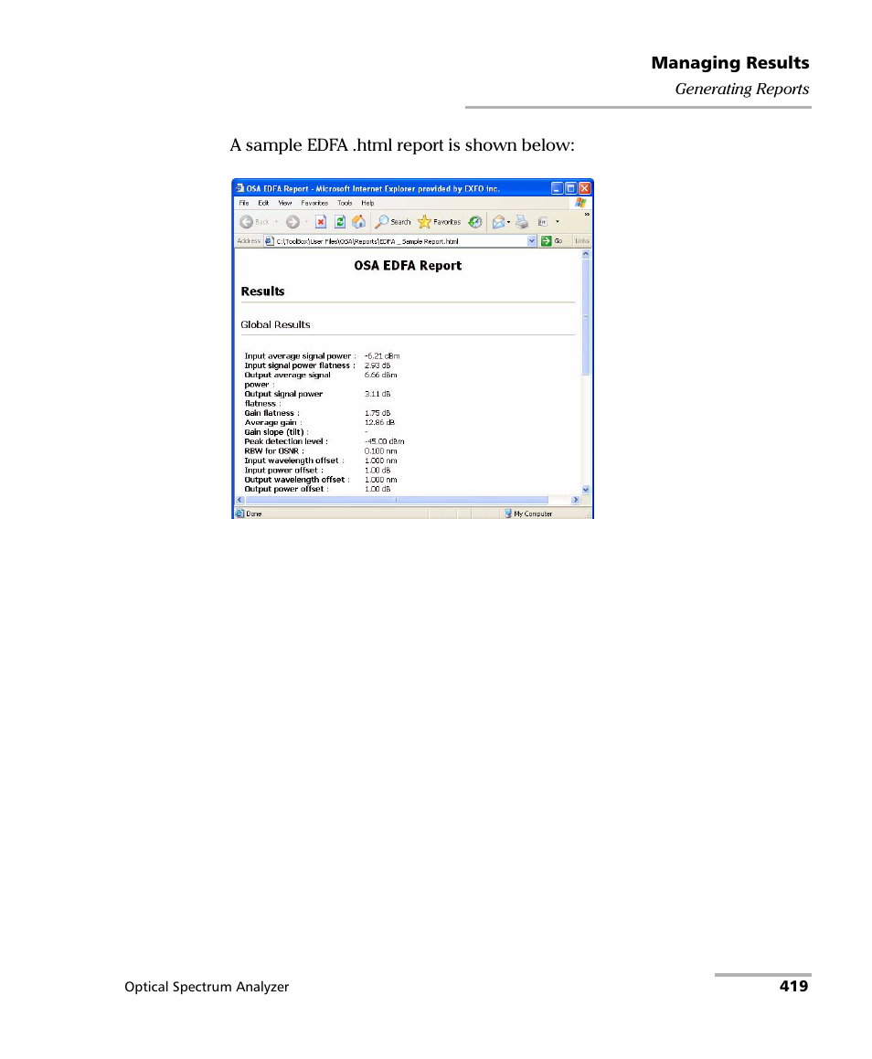 EXFO FTB -5240S/5240BP Optical Spectrum Analyzer for FTB 500 (NS-1434) User Manual | Page 427 / 537