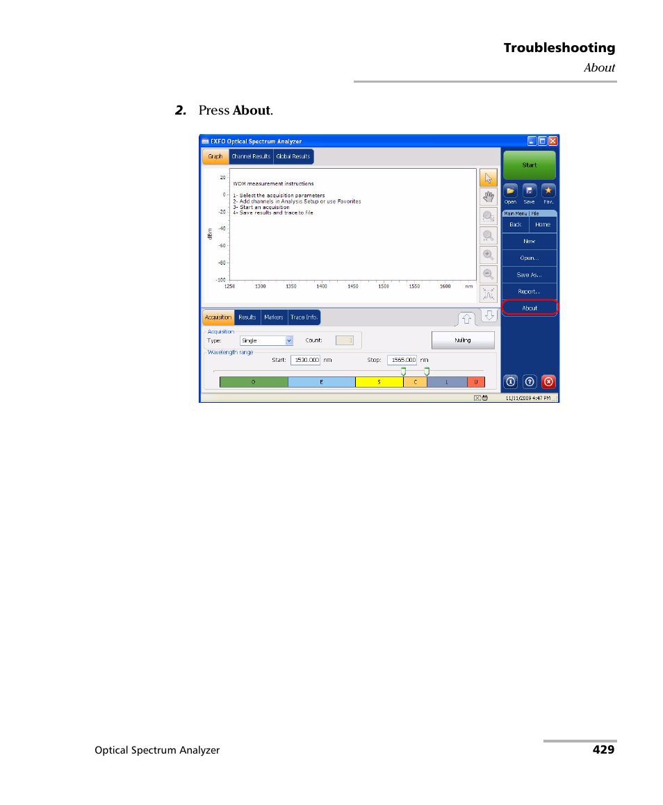 EXFO FTB -5240S/5240BP Optical Spectrum Analyzer for FTB 500 (NS-1434) User Manual | Page 437 / 537