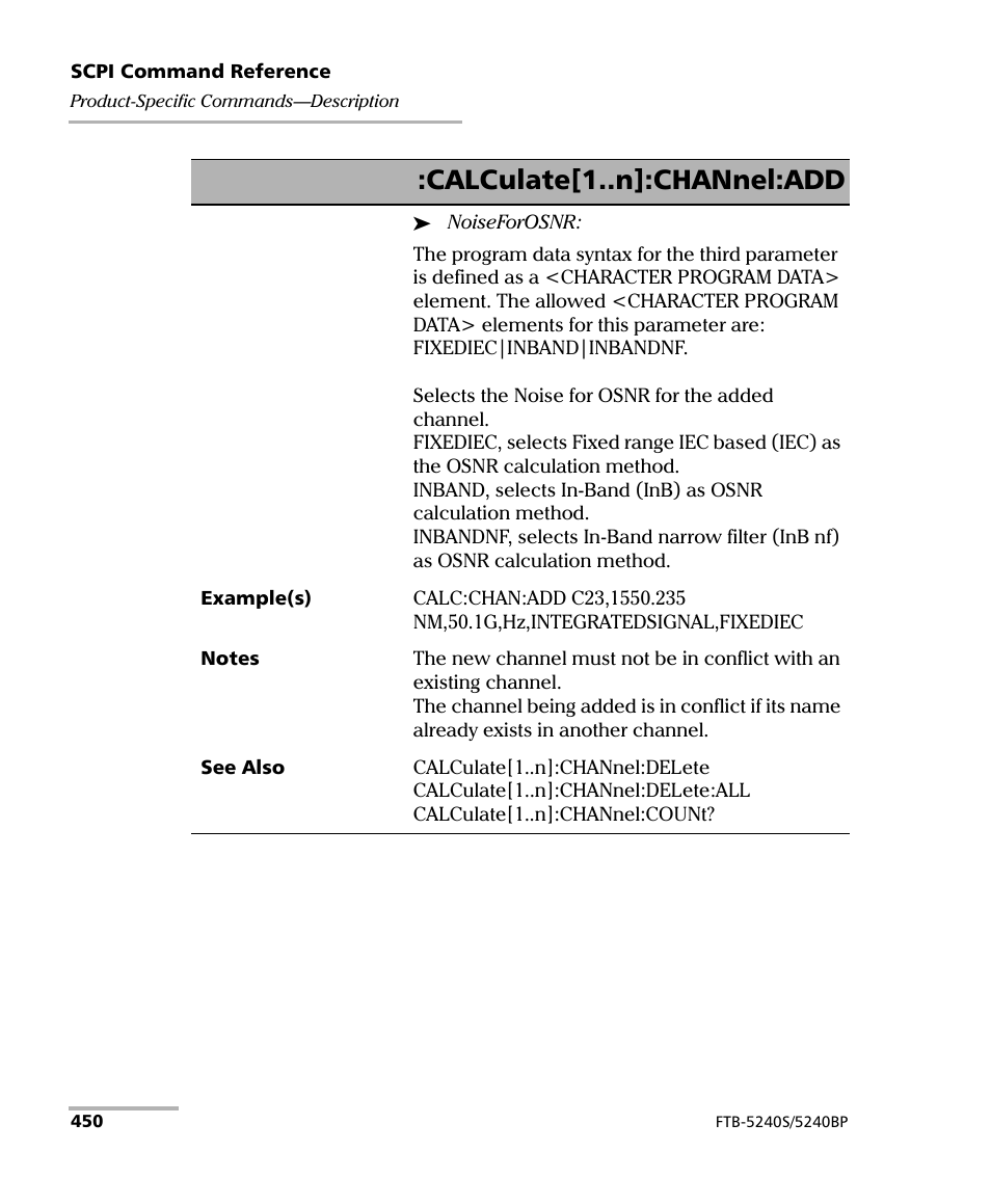 Calculate[1..n]:channel:add | EXFO FTB -5240S/5240BP Optical Spectrum Analyzer for FTB 500 (NS-1434) User Manual | Page 458 / 537