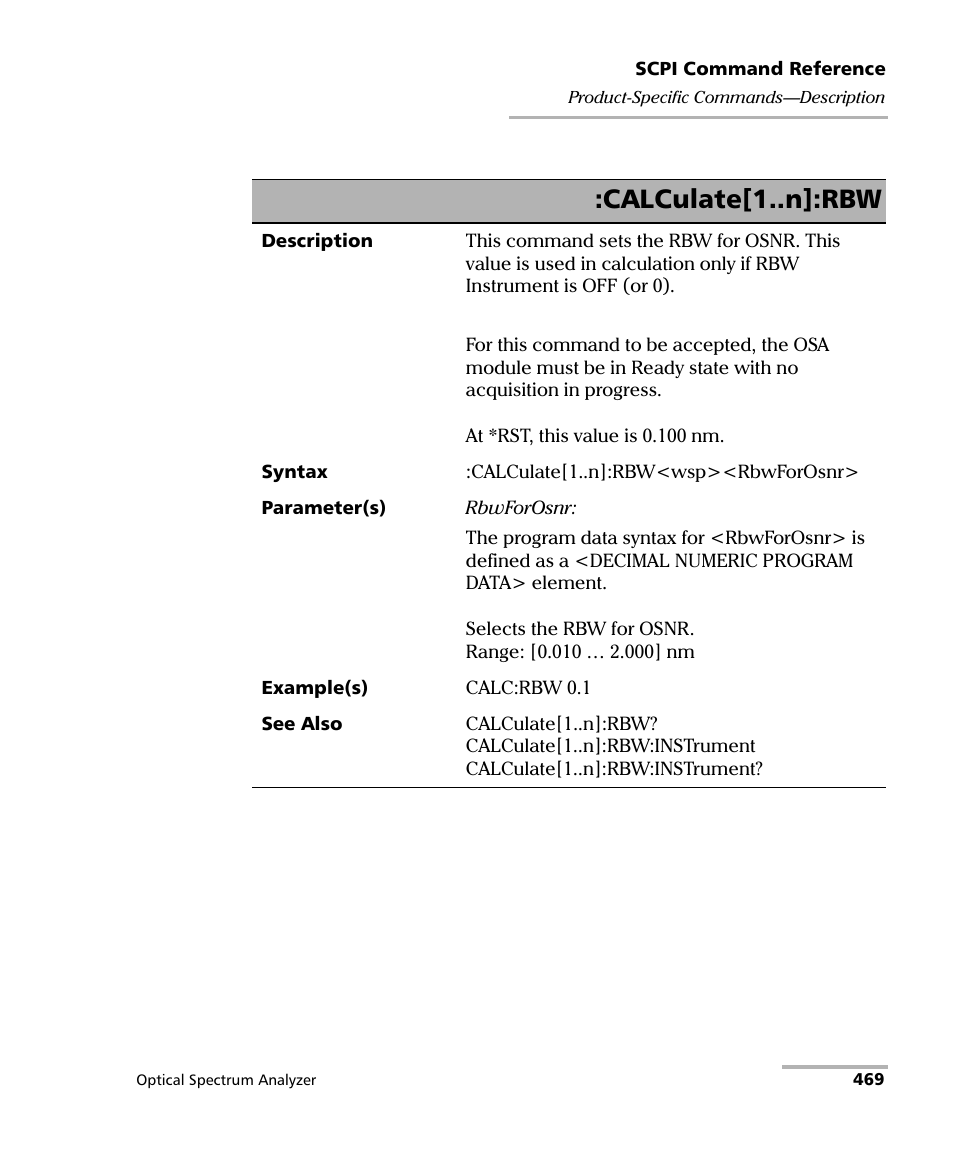 Calculate[1..n]:rbw | EXFO FTB -5240S/5240BP Optical Spectrum Analyzer for FTB 500 (NS-1434) User Manual | Page 477 / 537