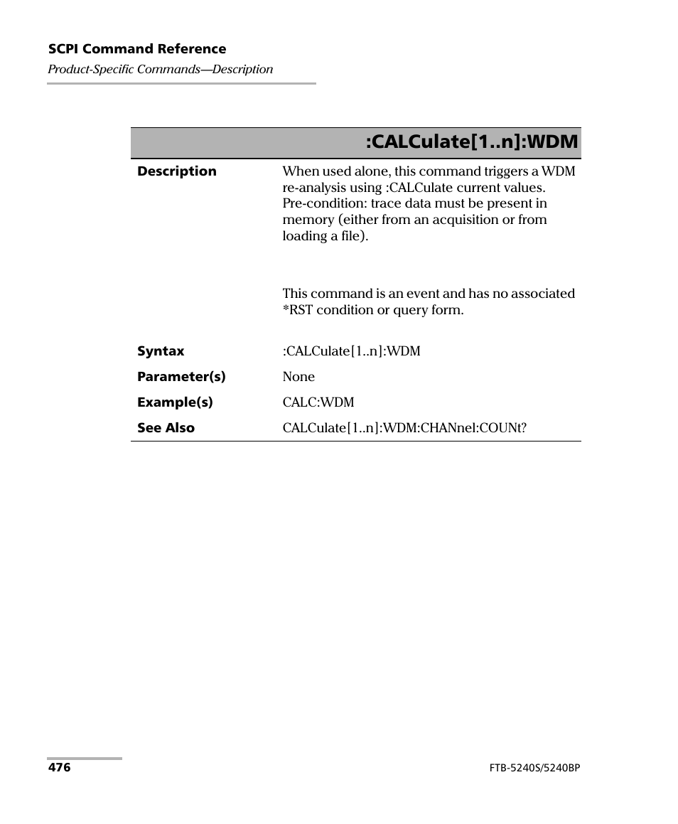 Calculate[1..n]:wdm | EXFO FTB -5240S/5240BP Optical Spectrum Analyzer for FTB 500 (NS-1434) User Manual | Page 484 / 537