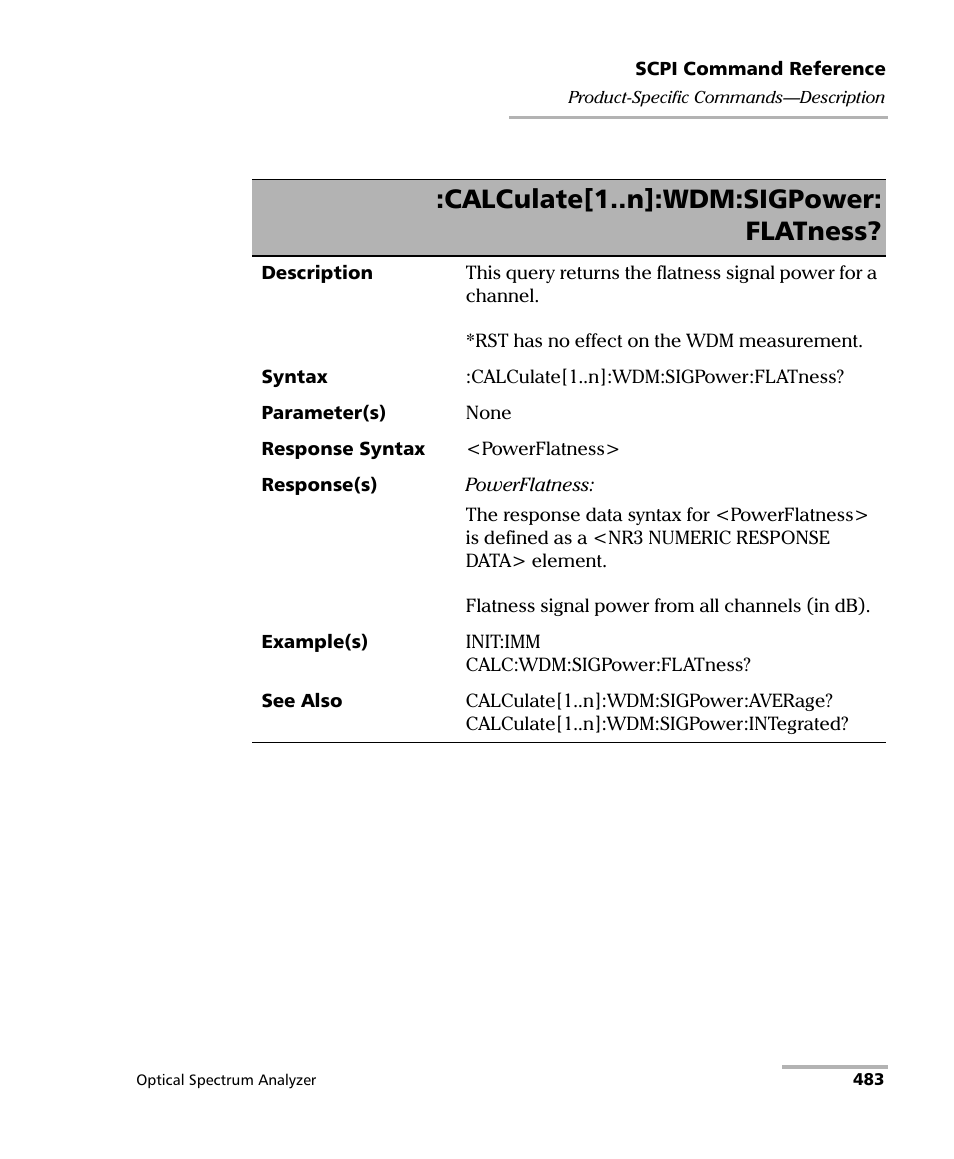 Calculate[1..n]:wdm:sigpower: flatness | EXFO FTB -5240S/5240BP Optical Spectrum Analyzer for FTB 500 (NS-1434) User Manual | Page 491 / 537