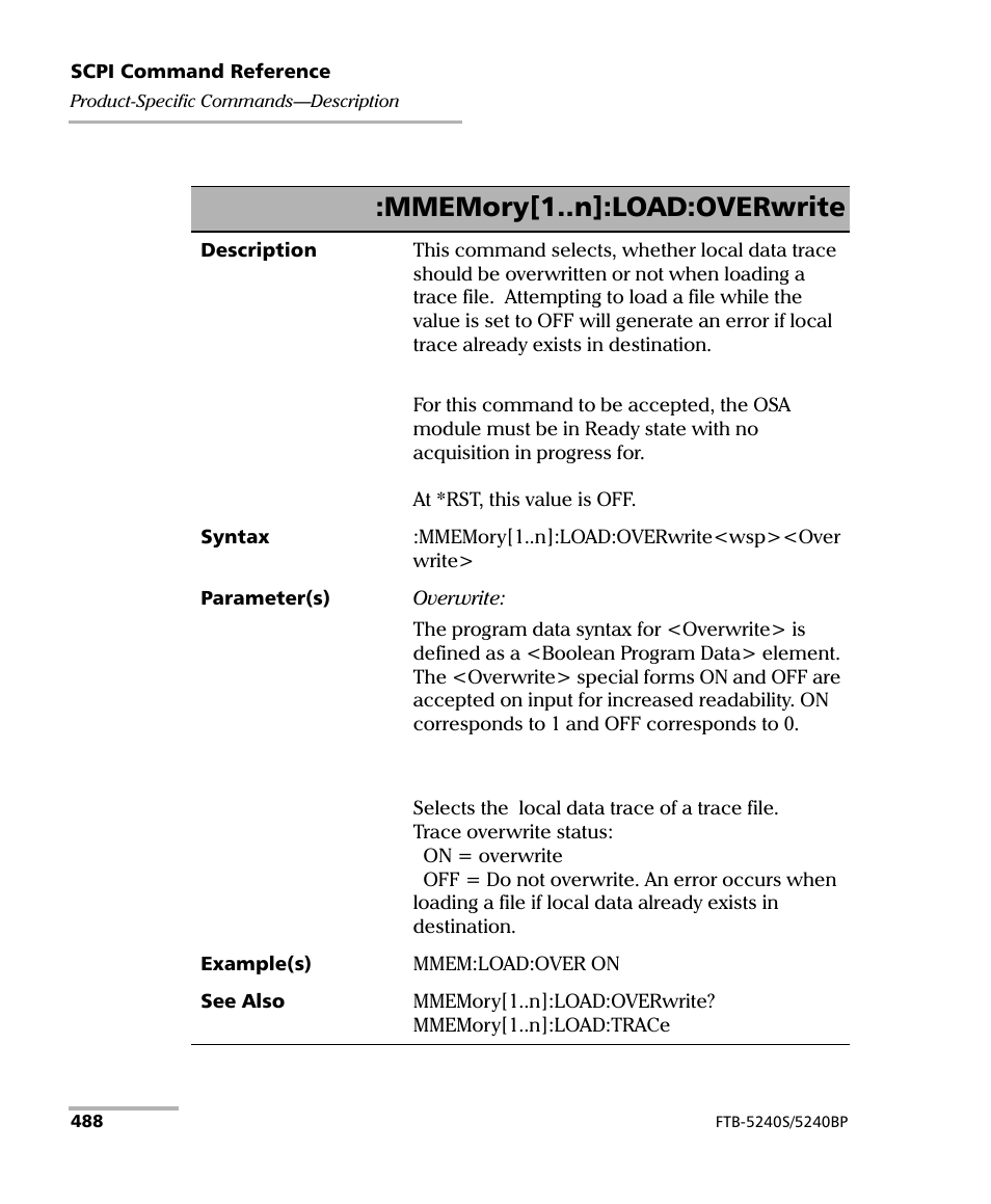 EXFO FTB -5240S/5240BP Optical Spectrum Analyzer for FTB 500 (NS-1434) User Manual | Page 496 / 537