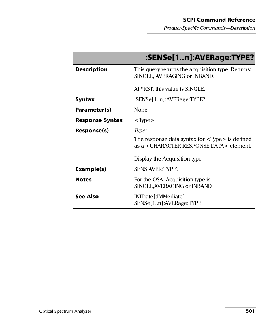 Sense[1..n]:average:type | EXFO FTB -5240S/5240BP Optical Spectrum Analyzer for FTB 500 (NS-1434) User Manual | Page 509 / 537