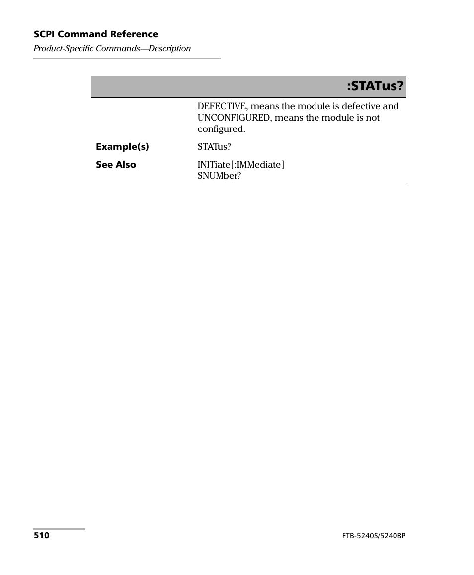 Status | EXFO FTB -5240S/5240BP Optical Spectrum Analyzer for FTB 500 (NS-1434) User Manual | Page 518 / 537